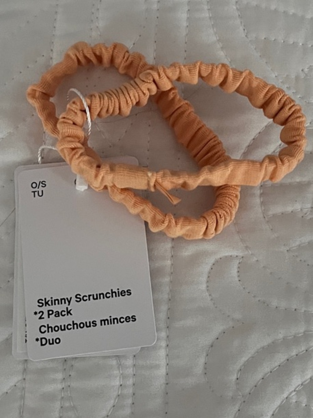 Lululemon: Peach Skinny Scrunchies 2-Pack